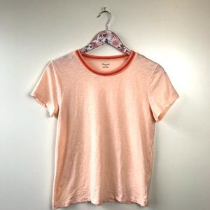 Madewell plain pink shirt, womens sleeve tee size small.